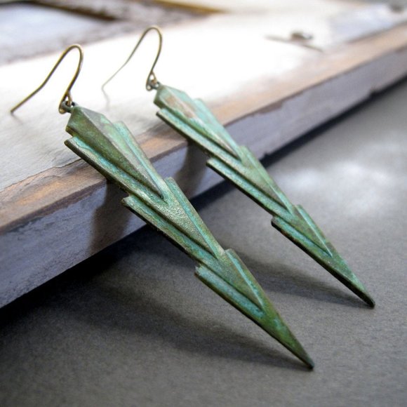 STEFENY STANYER Geometric Chevron Earrings - Picture 1 of 5